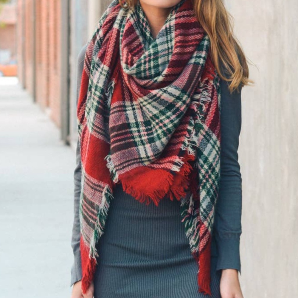 Classic plaid blanket scarf